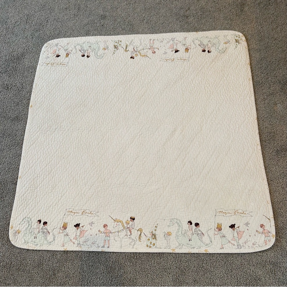 SOLD Freckled Hen “Magic Parade” Baby Toddler Blanket - White